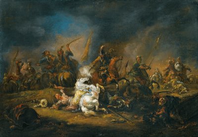 Combat de cavalerie entre Turcs et Chrétiens - August Querfurt